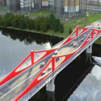 Ярко-красный автомобильный мост соединит два района Москвы
